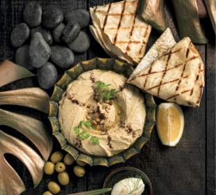Image 1: Hummus with Labneh & Olives
